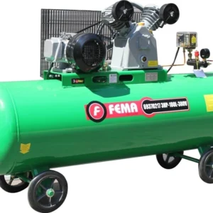 COMPRESOR FEMA A CORREA 180 LITROS-3 HP - TRIFASICO - DOS MANOMETROS - UNA SALIDA VALVULA ESFERICA