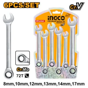 Set de llaves combinadas con criquet Ingco 6 piezas HKSPAR1062