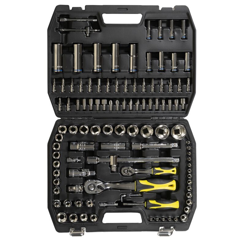 Juego de bocallaves Crossmaster 107 piezas encastre 1/4" y 1/2"