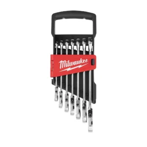 Juego de llaves combinadas con criquet y cabeza articulada Milwaukee 7 piezas métricas 48-22-9529