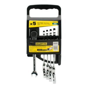 Set de llaves combinadas con crique flexible Crossmaster 5 piezas