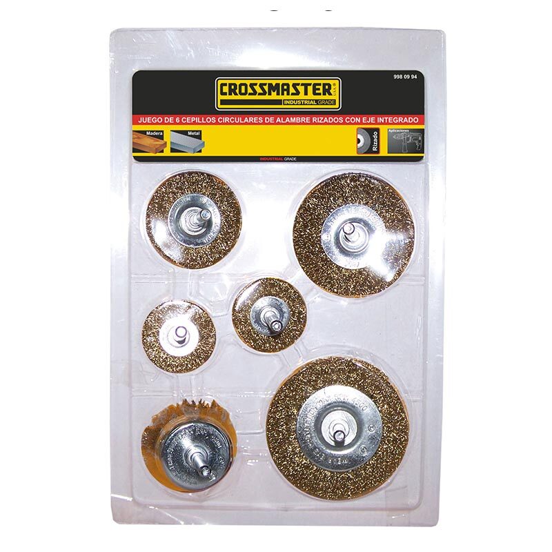 KIT 6 Cepillos Alambre Circul Cross - Crossmaster